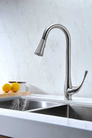 Anzzi Singer Pull Down Single Handle Kitchen Faucet in Brushed Nickel 4