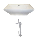 Anzzi Vision 5.9 ft. Acrylic Freestanding Non-Whirlpool Bathtub in White and Dawn Series Faucet in Chrome