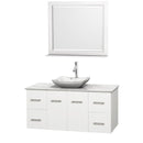 Wyndham Collection Centra 48" Single Bathroom Vanity Set for Vessel Sink - Matte White WC-WHE009-48-SGL-VAN-WHT 5