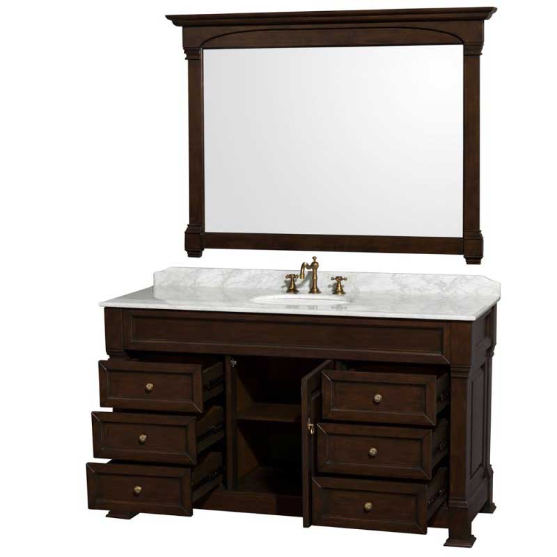 Wyndham Collection Andover 60" Traditional Bathroom Vanity Set - Dark Cherry WC-TS60-DKCH 2