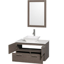 Wyndham Collection Amare 36" Wall-Mounted Bathroom Vanity Set with Vessel Sink - Gray Oak WC-R4100-36-GROAK 7