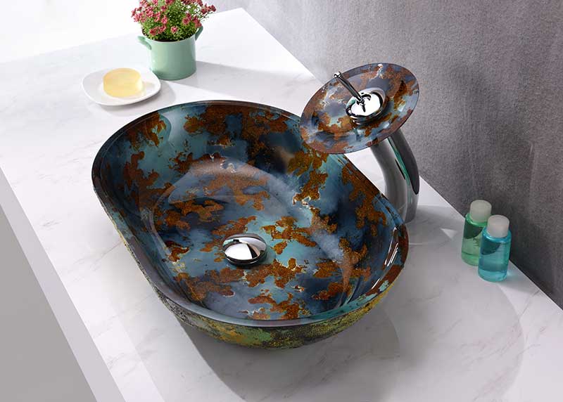 Anzzi Voce Series Vessel Sink in Impasto Blue LS-AZ192 4
