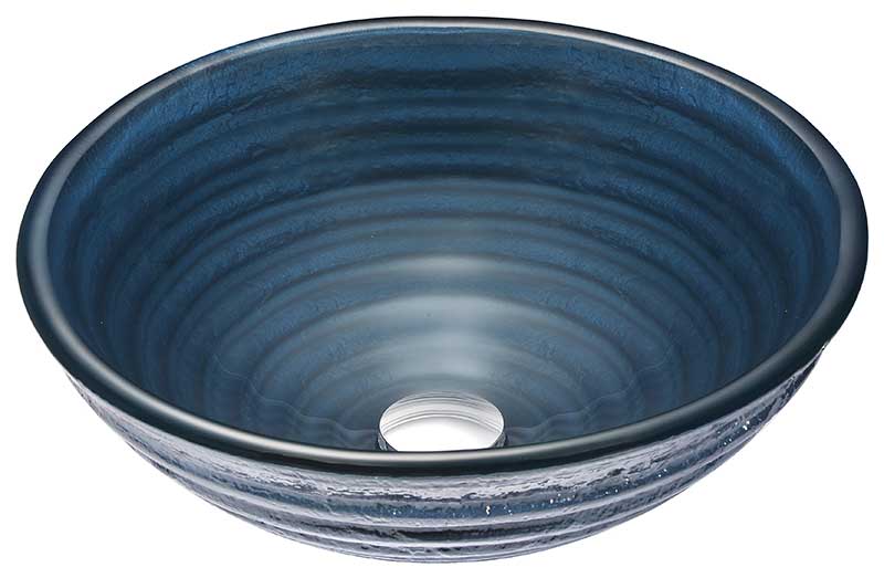 Anzzi Rongomae Series Deco-Glass Vessel Sink in Coiled Blue LS-AZ8097
