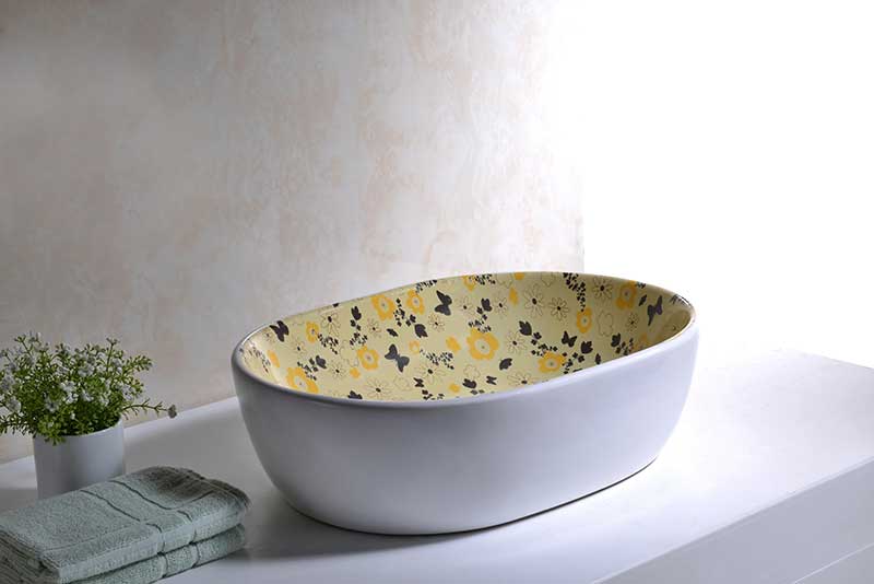 Anzzi Franco Series Ceramic Vessel Sink in Lemon Yellow LS-AZ264 3