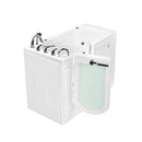 Ella's Bubbles OA3052MFH-L Capri Hydro and Microbubble Massage Acrylic Walk-in Bathtub, Outward Swing Door, Ella 5pc. Fast-Fill Faucet, Heated Seat, Left 2" Drain, 30" x 52" x 43", White