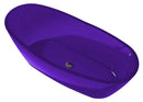 Anzzi Ember 5.4 ft. Man-Made Stone Center drain Freestanding Bathtub in Evening Violet with Sol Freestanding Faucet in Chrome 2
