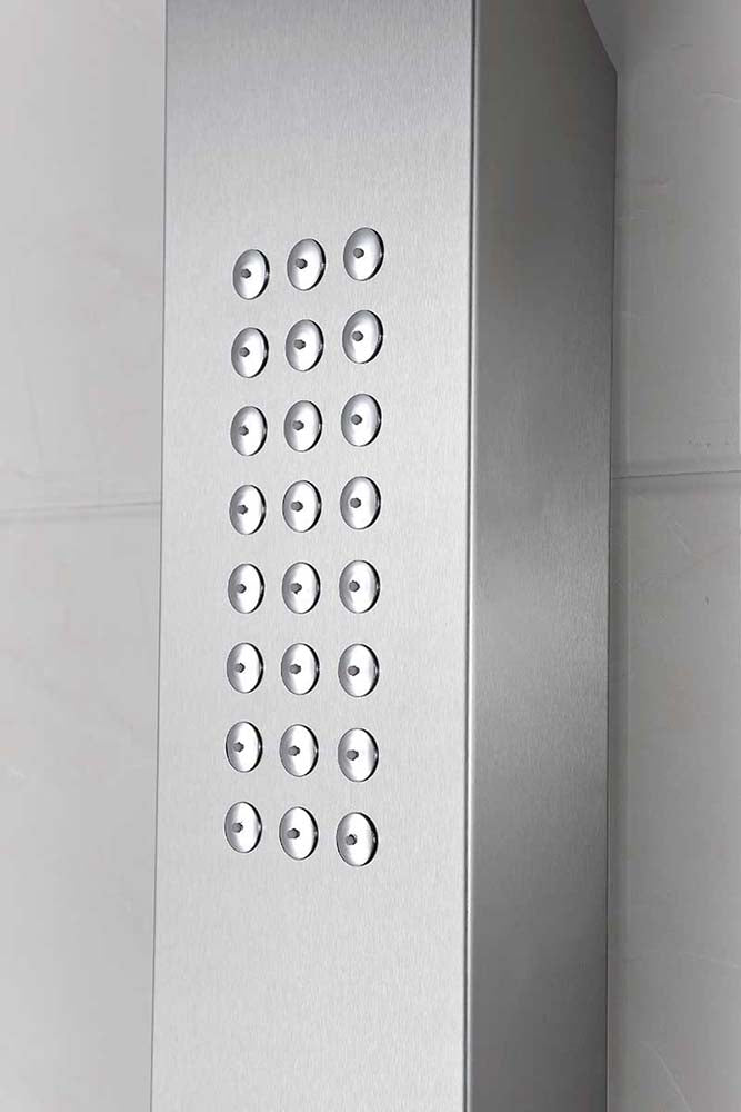 Anzzi Pier 48 in. Full Body Shower Panel with Heavy Rain Shower and Spray Wand in Brushed Steel SP-AZ076 11