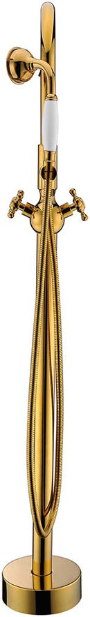 Anzzi Bridal 3-Handle Claw Foot Tub Faucet with Hand Shower in Gold FS-AZ0061RG 13