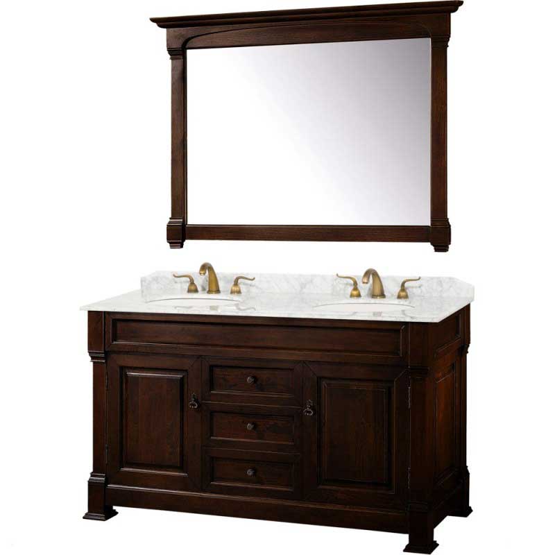 Wyndham Collection Andover 60" Traditional Bathroom Double Vanity Set - Dark Cherry WC-TD60-DKCH 2