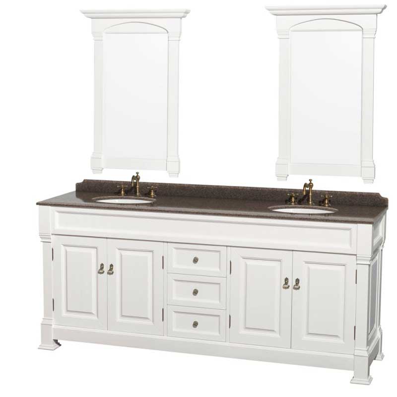 Wyndham Collection Andover 80" Traditional Bathroom Double Vanity Set - White WC-TD80-WHT 3