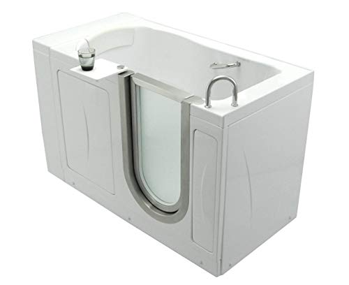 Ella's Bubbles H03108 Elite Soaking Acrylic Walk-In Bathtub with Heated Seat, Right Inward Swing Door, No Faucet, 30"x 52", White