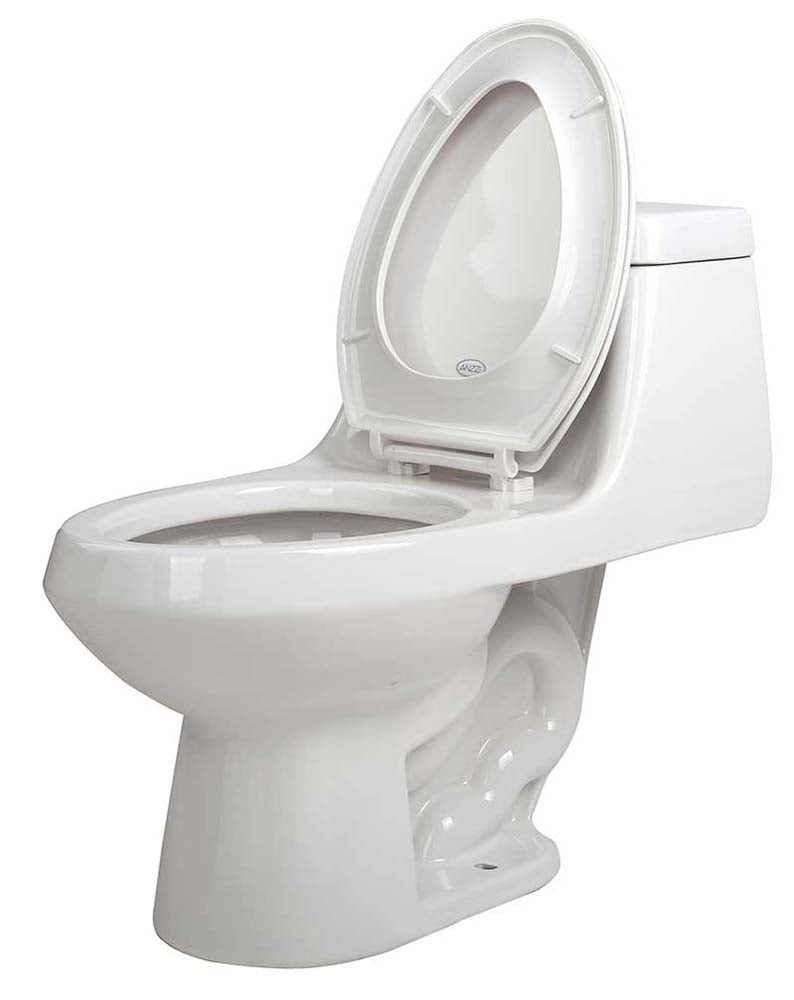 Anzzi Zeus 1-piece 1.28 GPF Single Flush Elongated Toilet in White T1-AZ058 18
