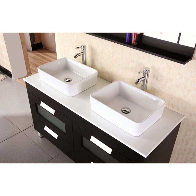 Design Element Francesca 55" Double Sink Vanity Set in Espresso 2