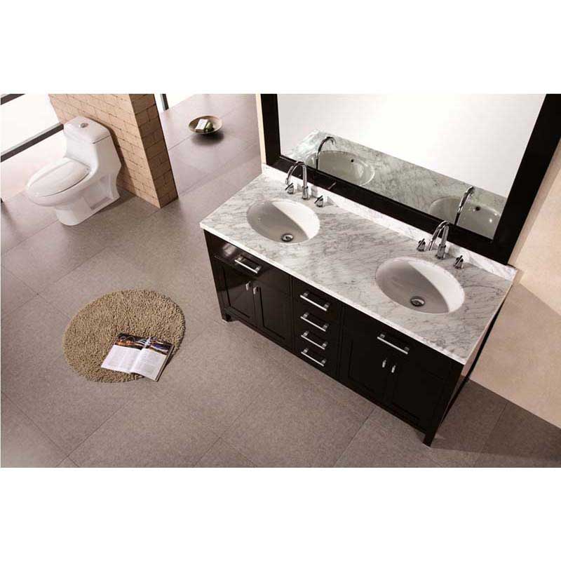 Design Element London 61" Double Sink Vanity Set in Espresso 2