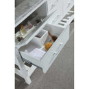 Design Element London 61" Double Sink Vanity Set in White with Open Bottom 5