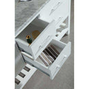 Design Element London 61" Double Sink Vanity Set in White with Open Bottom 2