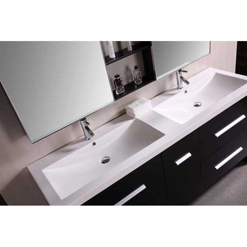 Design Element Perfecta 72' Double Sink Vanity Set in Espresso 4