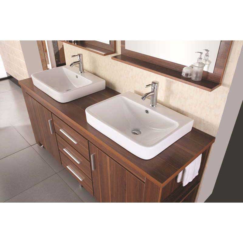 Design Element Washington 72" Double Sink Vanity Set in Espresso Finish 2