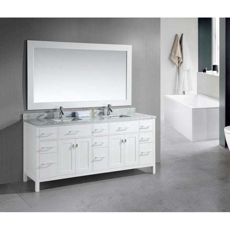Design Element London 78" Double Sink Vanity Set in White 5