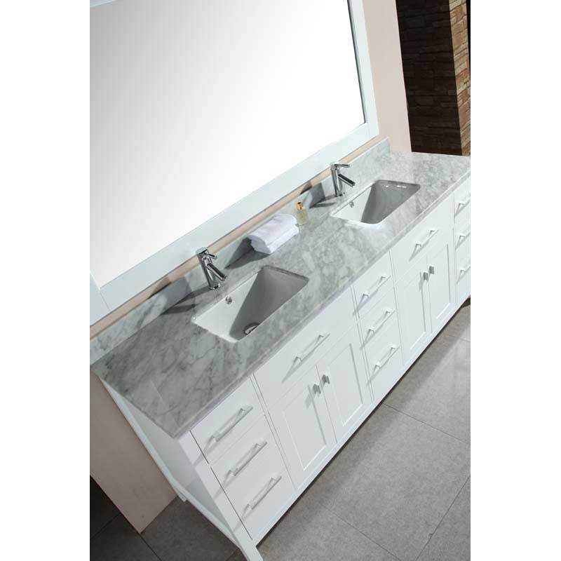 Design Element London 78" Double Sink Vanity Set in White 3