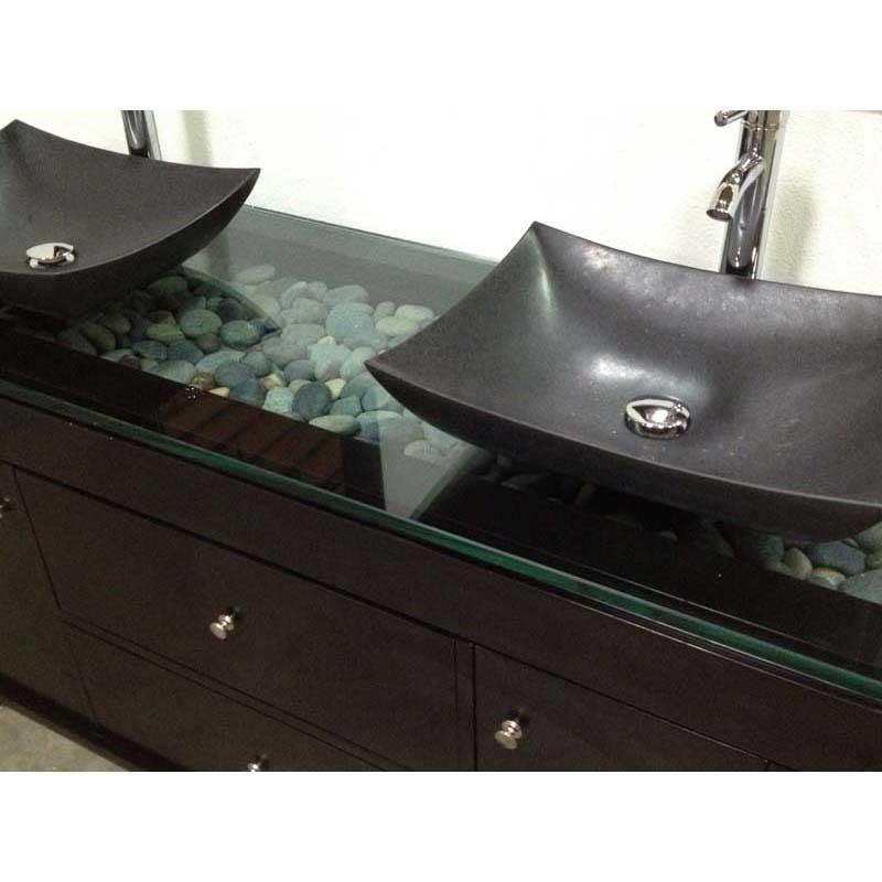 Design Element Oasis 72" Double Sink Vanity Set with Decorative Drawer in Espresso 3