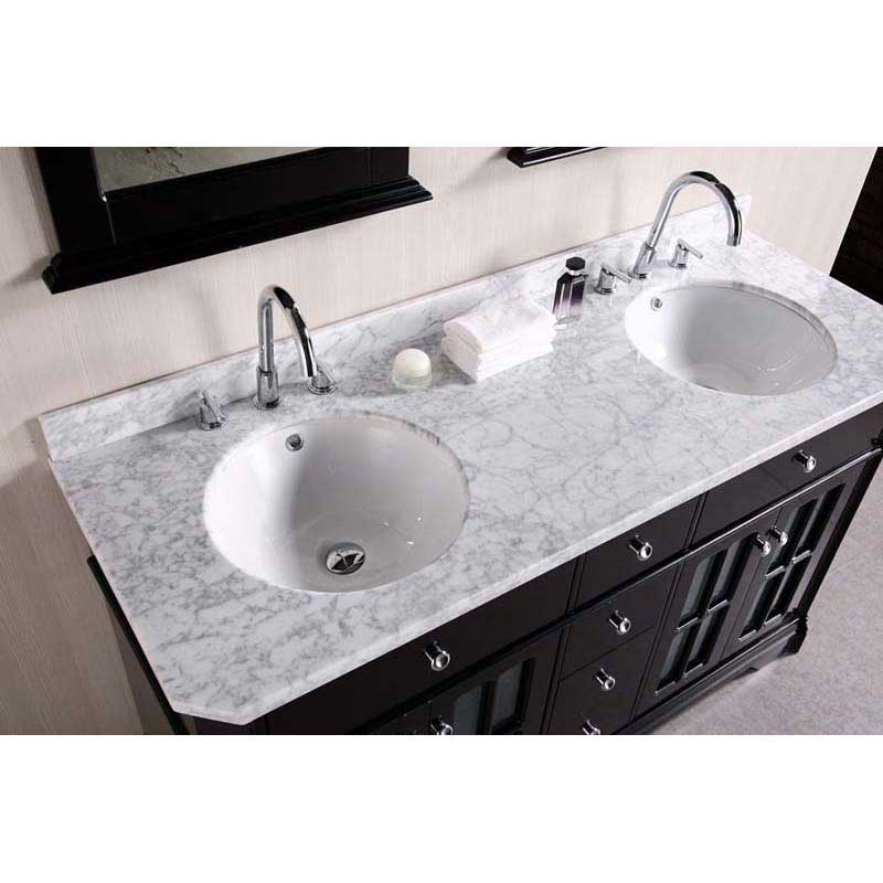 Design Element Imperial 60" Double Sink Vanity Set in Espresso 2
