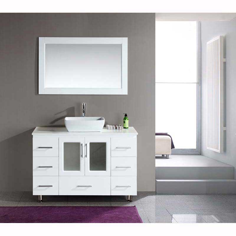 Design Element Stanton 48" Single Sink Vanity Set with Vessel Sink in White