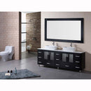 Design Element Stanton 72" Double Sink Vanity Set in Espresso Finish