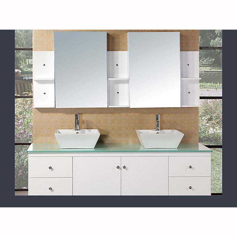Design Element Portland 72" Double Sink - Wall Mount Vanity Set in White