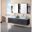 Design Element Portland 72" Double Sink - Wall Mount Vanity Set in Espresso
