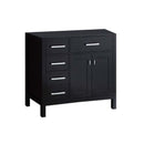 Design Element London 36" Single Sink Base Cabinet in Espresso with Drawers on the Left