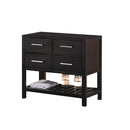 Design Element London 36" Single Sink Base Cabinet in Espresso with Open Bottom