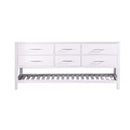 Design Element London 72" Double Sink Base Cabinet in White with Open Bottom