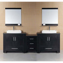Design Element Washington 92" Double Sink Vanity Set in Espresso