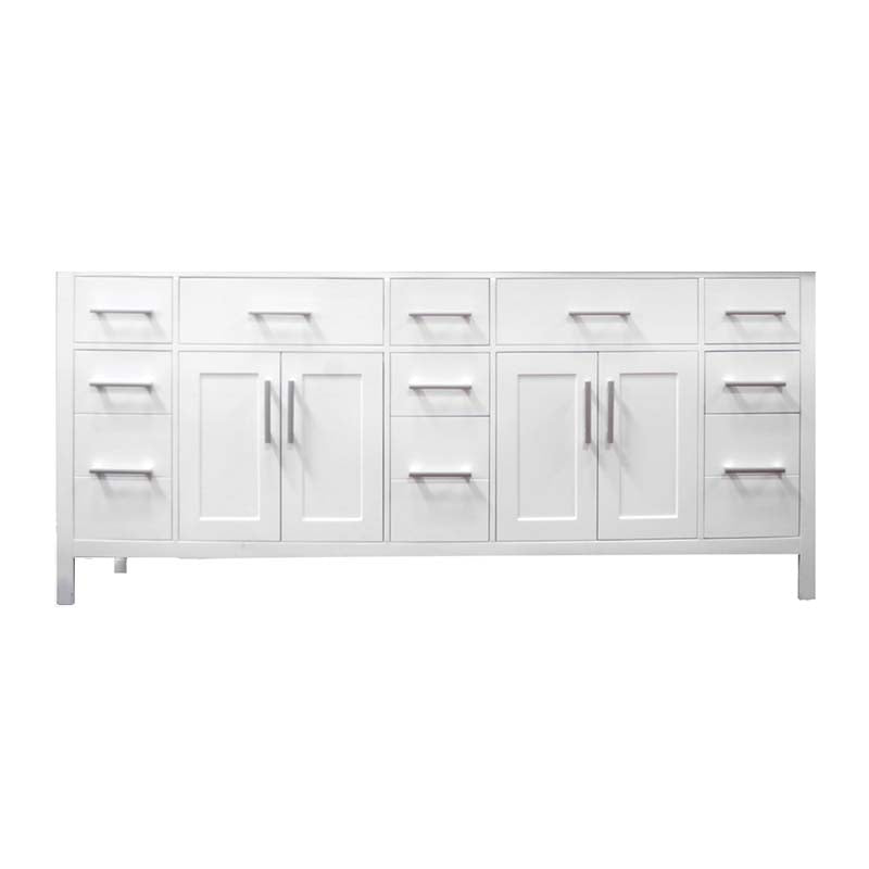 Design Element London 78" Double Sink Base Cabinet in White