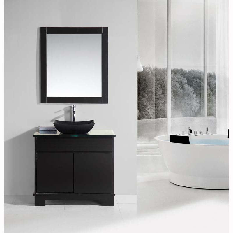 Design Element Oasis 36" Single Sink Vanity Set with Decorative Drawer in Espresso