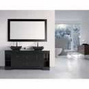 Design Element Oasis 72" Double Sink Vanity Set with Decorative Drawer in Espresso