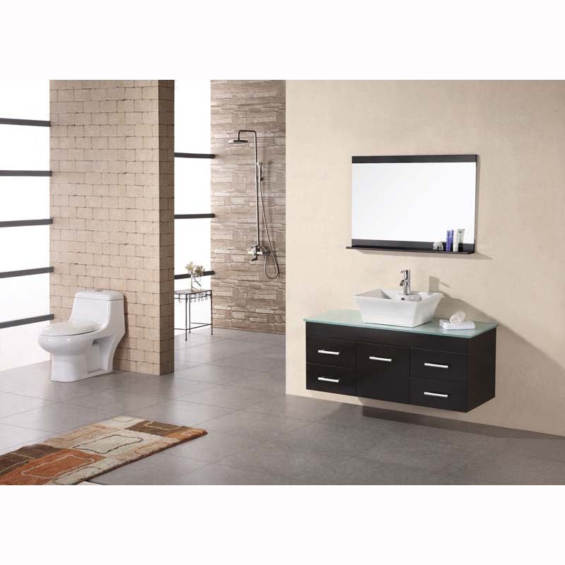 Design Element Madrid 48" Single Sink - Wall Mount Vanity Set in Espresso