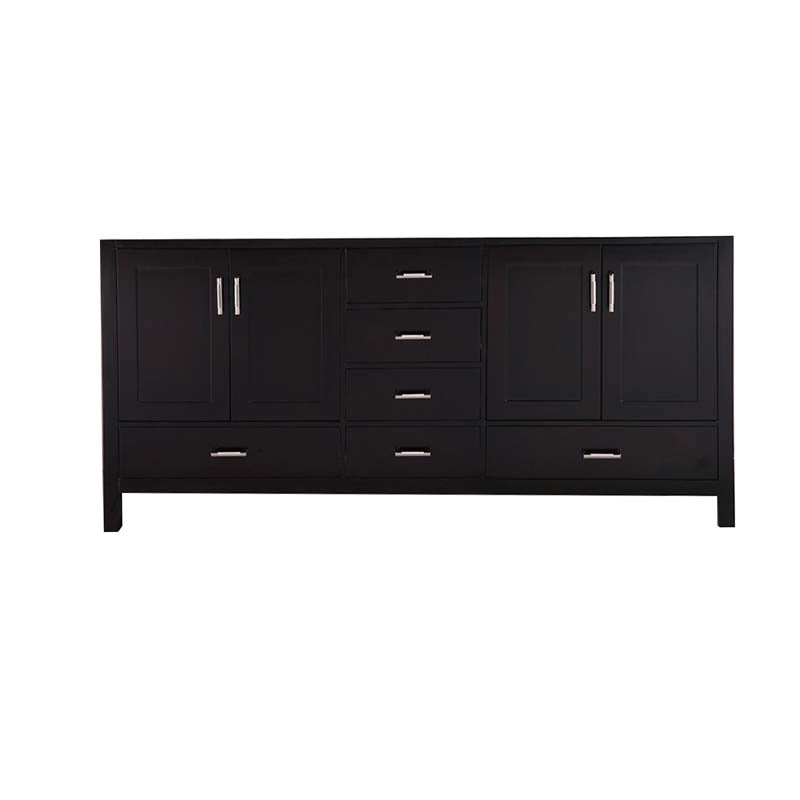 Design Element London 72" Double Sink Base Cabinet with Bottom Drawers
