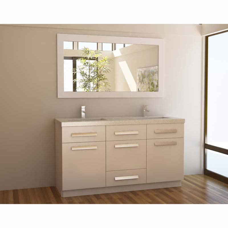 Design Element Moscony 60" Double Sink Vanity Set in White