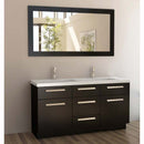 Design Element Moscony 60" Double Sink Vanity Set in Espresso