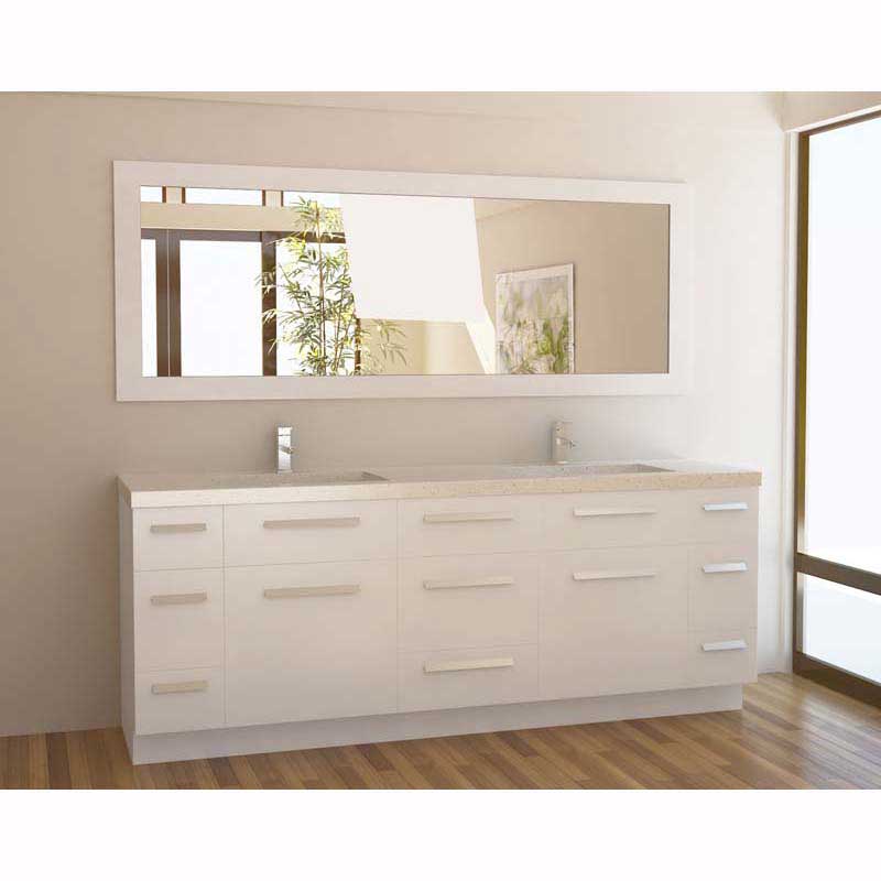 Design Element Moscony 84" Double Sink Vanity Set in White