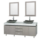 Wyndham Collection Malibu 72" Double Bathroom Vanity Set - Gray Oak Finish with White Carrera Marble Counter and Handles WC-CG3000H-72-GROAK-WHTCAR 5