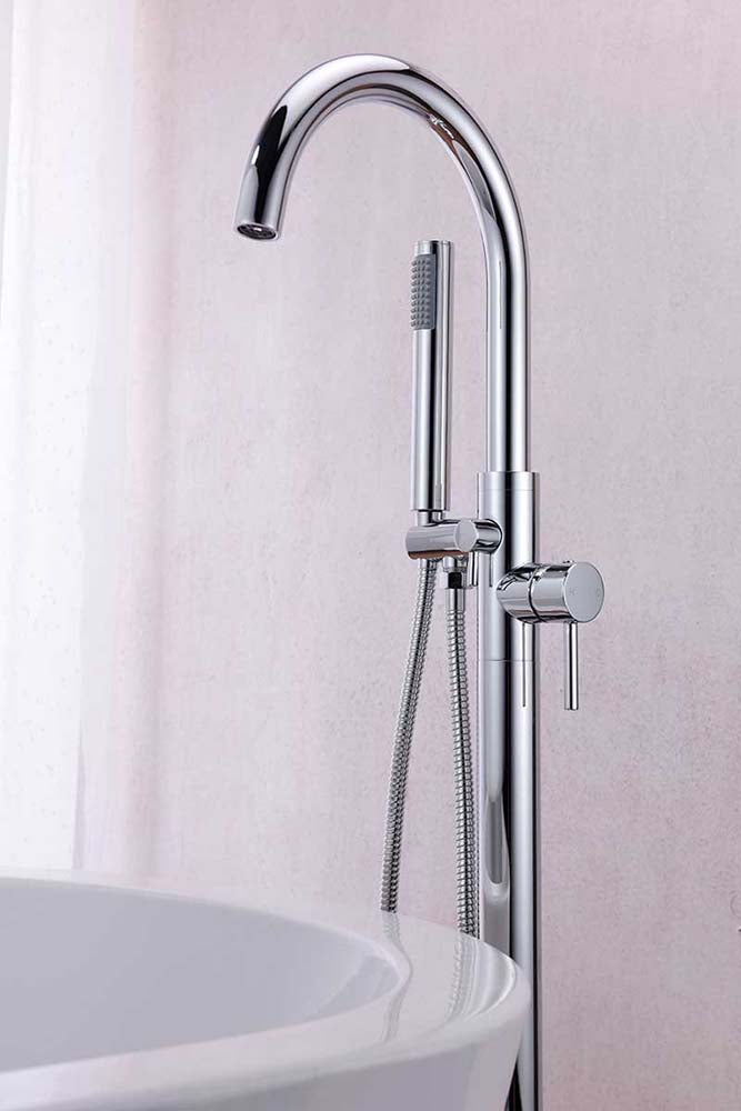 Anzzi Coral Series 2-Handle Freestanding Claw Foot Tub Faucet with Hand Shower in Polished Chrome FS-AZ0047CH 4