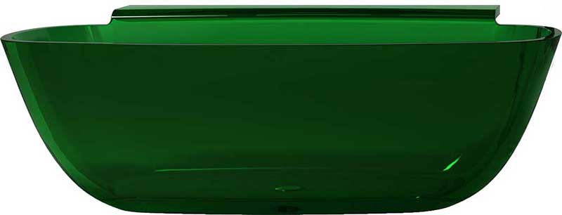 Vida 62 in. One Piece Anzzi Stone Freestanding Bathtub in Translucent Emerald Green  3