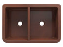Anzzi Dalmatia Farmhouse Handmade Copper 33 in. 40/60 Double Bowl Kitchen Sink with Grape Vine Design in Polished Antique Copper SK-007 6