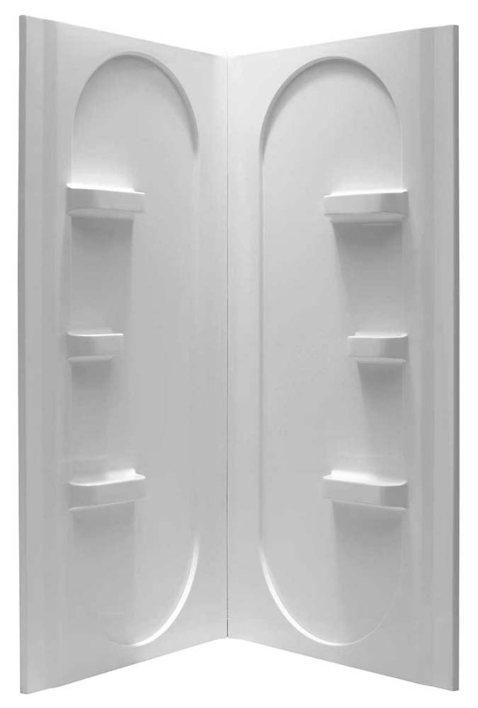 Anzzi Mishra 38 in. x 38 in. x 75 in. 2-piece DIY Friendly Corner Shower Surround in White