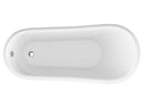 Anzzi 67.32” Diamante Slipper-Style Acrylic Claw Foot Tub in White FT-CF131LXFT-CH 5