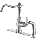 Anzzi Highland Single-Handle Standard Kitchen Faucet with Side Sprayer in Brushed Nickel KF-AZ224BN