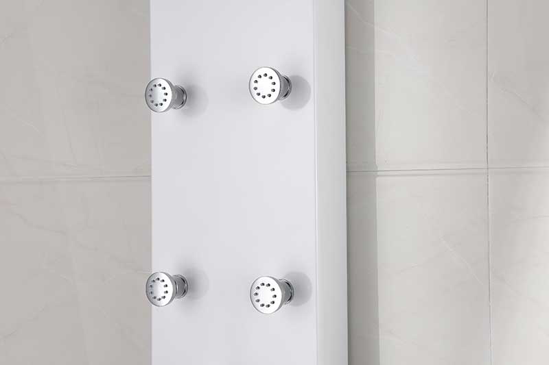 Anzzi Panther 60 in. 6-Jetted Full Body Shower Panel with Heavy Rain Shower and Spray Wand in White SP-AZ8088 24